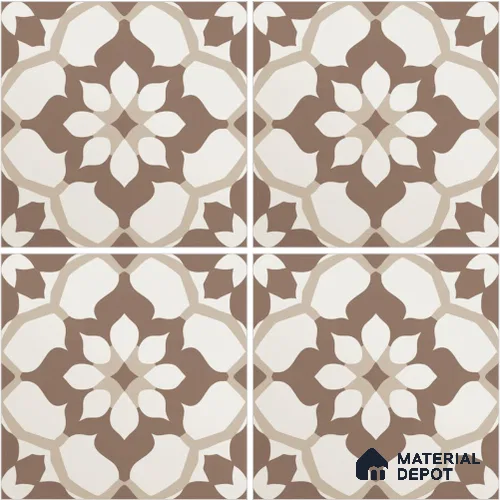 Moroccan Wall & Floor Tile TL 13054 Bronze Rosette 8 in x 8 in Vitrified Matte Finish - 8.5 mm | Luster Effect | Suitable for Living Room, Dining, Bathroom & Kitchen