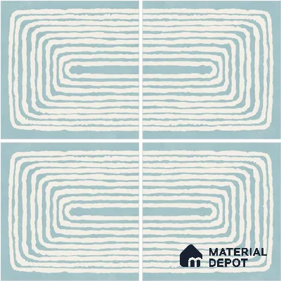 Moroccan Wall & Floor Tile TL 13070 B Aqua Maze 8 in x 8 in Vitrified Matte Finish - 8.5 mm | Luster Effect | Suitable for Living Room, Dining, Bathroom & Kitchen