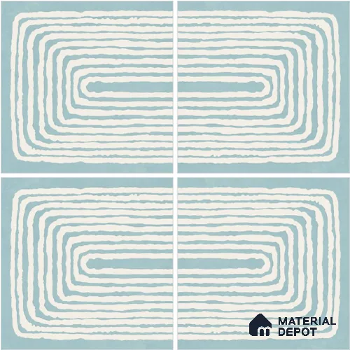 Moroccan Wall & Floor Tile TL 13070 B Aqua Maze 8 in x 8 in Vitrified Matte Finish - 8.5 mm | Luster Effect | Suitable for Living Room, Dining, Bathroom & Kitchen