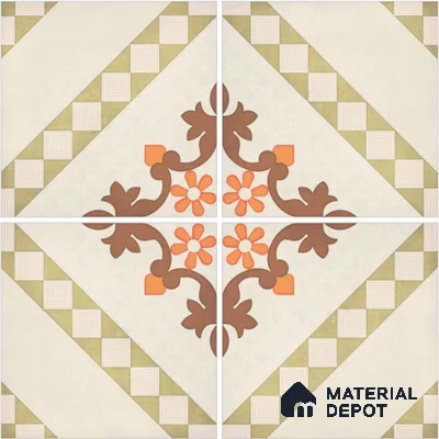 Moroccan Wall & Floor Tile TL 13084 Nordic Sand 8 in x 8 in Vitrified Matte Finish - 8.5 mm | Luster Effect | Suitable for Living Room, Dining, Bathroom & Kitchen