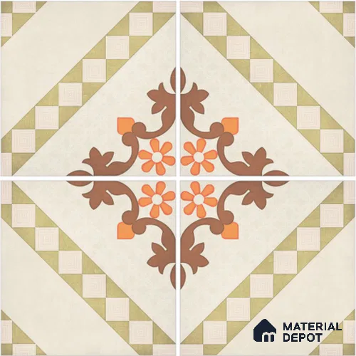 Moroccan Wall & Floor Tile TL 13084 Nordic Sand 8 in x 8 in Vitrified Matte Finish - 8.5 mm | Luster Effect | Suitable for Living Room, Dining, Bathroom & Kitchen