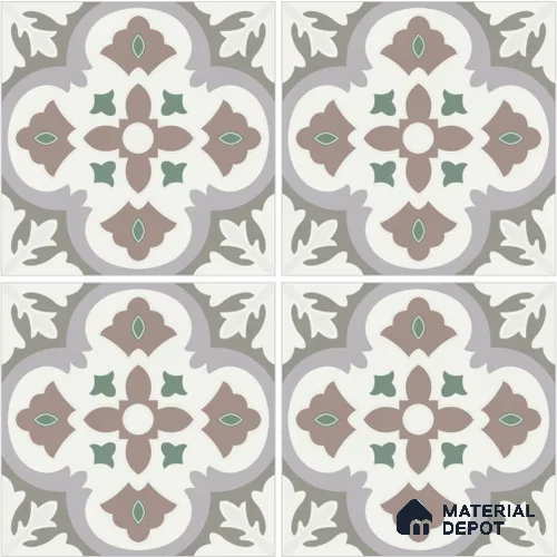 Moroccan Wall & Floor Tile TL 13075 Cocoa Blossom 8 in x 8 in Vitrified Matte Finish - 8.5 mm | Luster Effect | Suitable for Living Room, Dining, Bathroom & Kitchen