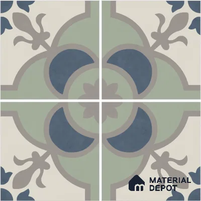 Moroccan Wall & Floor Tile TL 13073 Garden Clover 8 in x 8 in Vitrified Matte Finish - 8.5 mm | Luster Effect | Suitable for Living Room, Dining, Bathroom & Kitchen