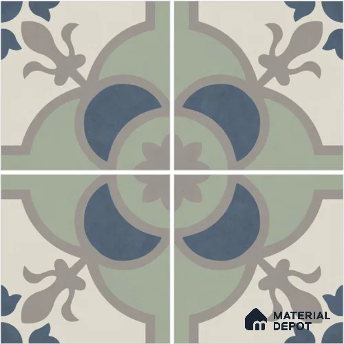 Moroccan Wall & Floor Tile TL 13073 Garden Clover 8 in x 8 in Vitrified Matte Finish - 8.5 mm | Luster Effect | Suitable for Living Room, Dining, Bathroom & Kitchen