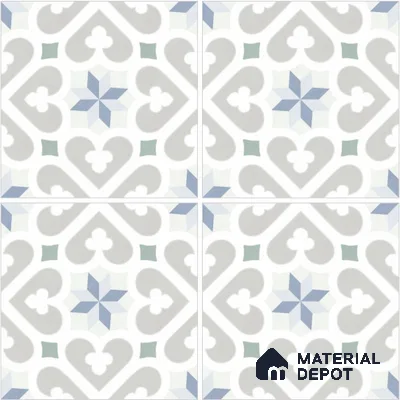Moroccan Wall & Floor Tile TL 13088 Sand Fleur 8 in x 8 in Vitrified Matte Finish - 8.5 mm | Luster Effect | Suitable for Living Room, Dining, Bathroom & Kitchen