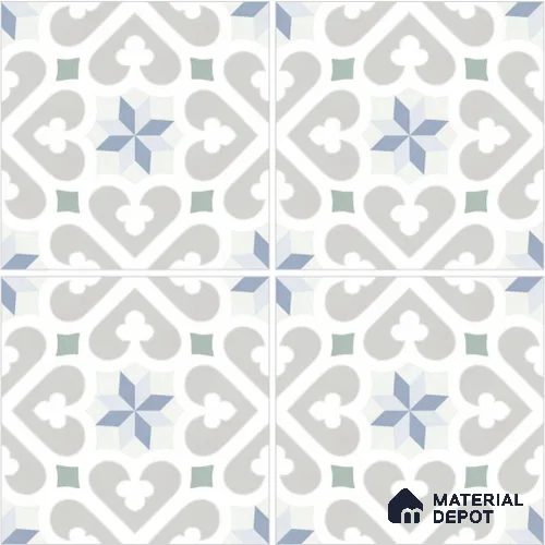 Moroccan Wall & Floor Tile TL 13088 Sand Fleur 8 in x 8 in Vitrified Matte Finish - 8.5 mm | Luster Effect | Suitable for Living Room, Dining, Bathroom & Kitchen