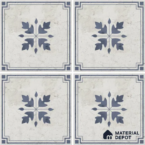 Moroccan Wall & Floor Tile TL 13078 Delft Bloom 8 in x 8 in Vitrified Matte Finish - 8.5 mm | Luster Effect | Suitable for Living Room, Dining, Bathroom & Kitchen