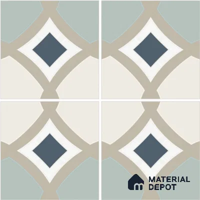 Moroccan Wall & Floor Tile TL 13074 Denim Diamond 8 in x 8 in Vitrified Matte Finish - 8.5 mm | Luster Effect | Suitable for Living Room, Dining, Bathroom & Kitchen