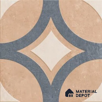 Plain Wall & Floor Tile TL 13103 Warm Crema 8 in x 8 in Vitrified Matte Finish - 8.5 mm | 20 Random Designs | Suitable for Living Room, Dining, Bathroom & Kitchen