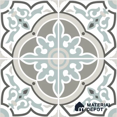 Moroccan Wall & Floor Tile TL 13071 Pastel Crest 8 in x 8 in Vitrified Matte Finish - 8.5 mm | Luster Effect | Suitable for Living Room, Dining, Bathroom & Kitchen