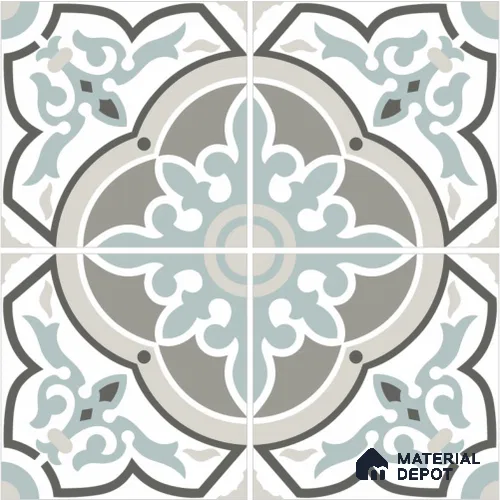 Moroccan Wall & Floor Tile TL 13071 Pastel Crest 8 in x 8 in Vitrified Matte Finish - 8.5 mm | Luster Effect | Suitable for Living Room, Dining, Bathroom & Kitchen