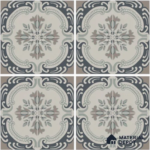 Moroccan Wall & Floor Tile TL 13068 Indigo Crest 8 in x 8 in Vitrified Matte Finish - 8.5 mm | Luster Effect | Suitable for Living Room, Dining, Bathroom & Kitchen