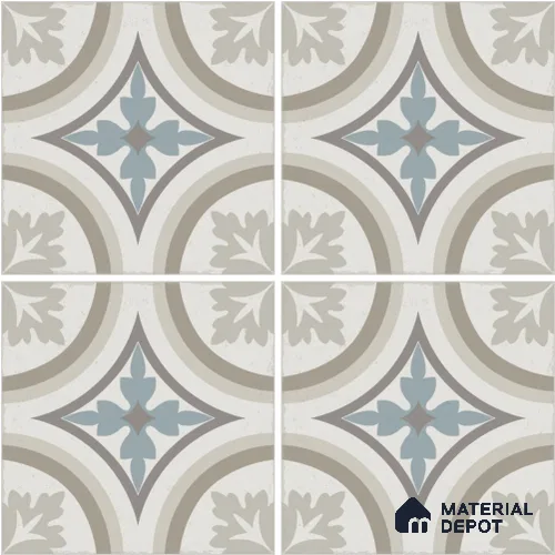 Moroccan Wall & Floor Tile TL 13067 Pearl Lattice 8 in x 8 in Vitrified Matte Finish - 8.5 mm | Luster Effect | Suitable for Living Room, Dining, Bathroom & Kitchen