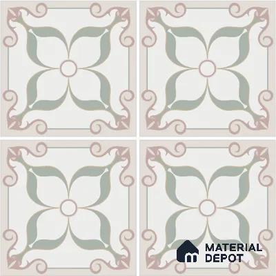 Moroccan Wall & Floor Tile TL 13079 Blush Trellis 8 in x 8 in Vitrified Matte Finish - 8.5 mm | Luster Effect | Suitable for Living Room, Dining, Bathroom & Kitchen
