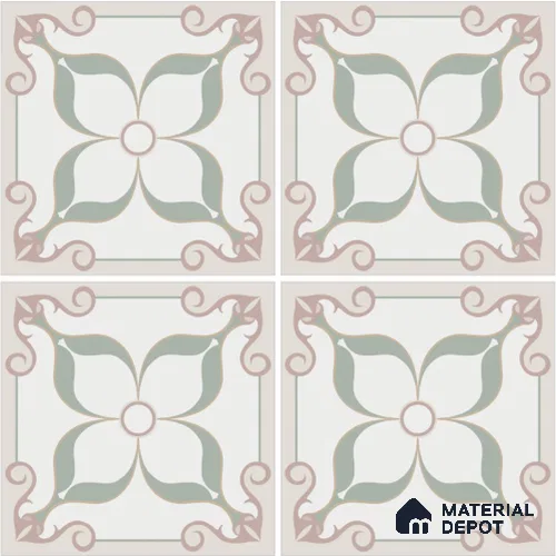 Moroccan Wall & Floor Tile TL 13079 Blush Trellis 8 in x 8 in Vitrified Matte Finish - 8.5 mm | Luster Effect | Suitable for Living Room, Dining, Bathroom & Kitchen