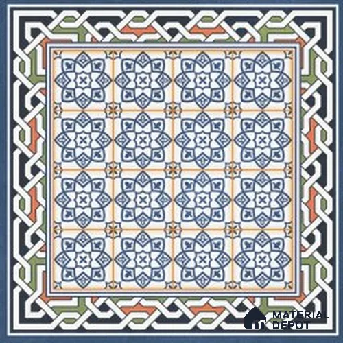 Plain Wall & Floor Tile TL 13097 Cobalt Blue 8 in x 8 in Vitrified Matte Finish - 8.5 mm | 4 Random Designs | Suitable for Living Room, Dining, Bathroom & Kitchen