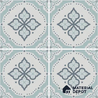 Moroccan Wall & Floor Tile TL 13052 Azure Diamond 8 in x 8 in Vitrified Matte Finish - 8.5 mm | Luster Effect | Suitable for Living Room, Dining, Bathroom & Kitchen
