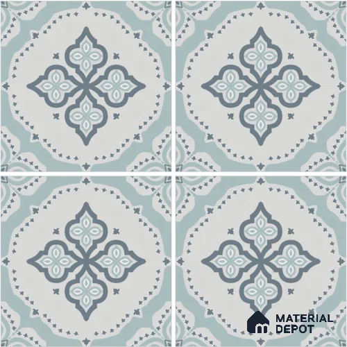 Moroccan Wall & Floor Tile TL 13052 Azure Diamond 8 in x 8 in Vitrified Matte Finish - 8.5 mm | Luster Effect | Suitable for Living Room, Dining, Bathroom & Kitchen