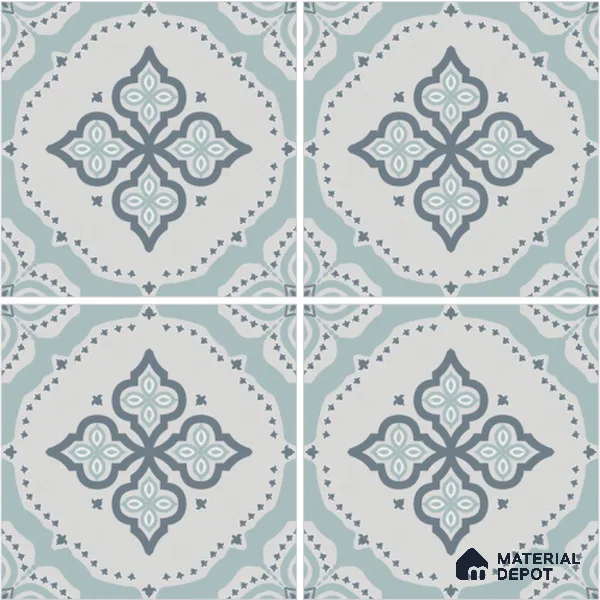 Moroccan Wall & Floor Tile TL 13052 Azure Diamond 8 in x 8 in Vitrified Matte Finish - 8.5 mm | Luster Effect | Suitable for Living Room, Dining, Bathroom & Kitchen