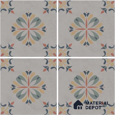 Moroccan Wall & Floor Tile TL 13090 Forest Rosette 8 in x 8 in Vitrified Matte Finish - 8.5 mm | Luster Effect | Suitable for Living Room, Dining, Bathroom & Kitchen