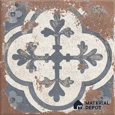 Plain Wall & Floor Tile TL 13100 Rust Clay 8 in x 8 in Vitrified Matte Finish - 8.5 mm | 20 Random Designs | Suitable for Living Room, Dining, Bathroom & Kitchen