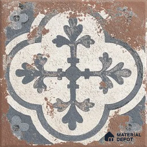 Plain Wall & Floor Tile TL 13100 Rust Clay 8 in x 8 in Vitrified Matte Finish - 8.5 mm | 20 Random Designs | Suitable for Living Room, Dining, Bathroom & Kitchen