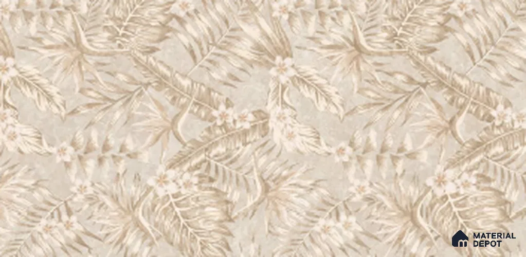 Tropical Wall Tile TL 10935 Crystella Oro Decore 4 ft x 2 ft Carving Matte Finish Vitrified Tile - 9 mm | Suitable for Bathroom, Accent/Feature Wall, Dining Area