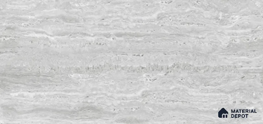 Travertine Look Wall & Floor TL 11003 Marmo Traventino Silver Glit 4 ft x 2 ft Fusion Vitrified Tile - 9 mm | 6 Random Design | Suitable For Living Room, Bedroom, Kitchen, Office & Dining