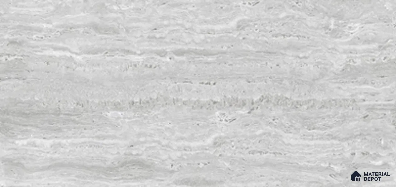 Travertine Look Wall & Floor TL 11003 Marmo Traventino Silver Glit 4 ft x 2 ft Fusion Vitrified Tile - 9 mm | 6 Random Design | Suitable For Living Room, Bedroom, Kitchen, Office & Dining