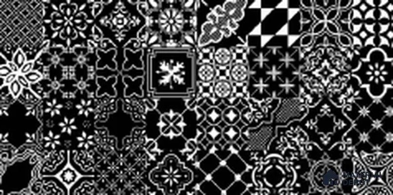 Patterned Wall Tile TL 09217 Nix Black 4 ft x 2 ft Glamour Finish Vitrified Tile - 9 mm | 1 Random Design | Suitable For Living Room, Bedroom, Dining Area