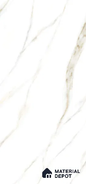 Marble Floor & Wall Tile TL 10303 Bulgary White 4 ft x 2 ft Glossy Finish Vitrified Tile - 9 mm | 5 Random Design | Suitable For Living Room, Bedroom, Dining Area