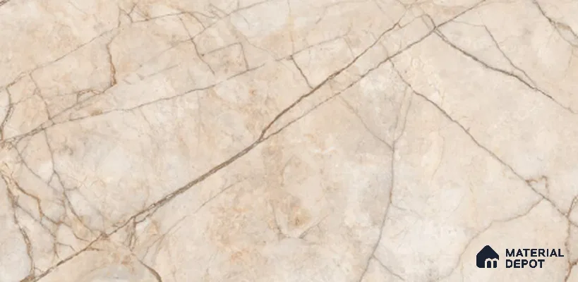 Marble Look Wall Tile TL 10929 B Elba Crema 4 ft x 2 ft Matte Finish Vitrified Tile - 9 mm | 4 Random Design | Suitable For Living Room, Bedroom, Kitchen, Office & Dining