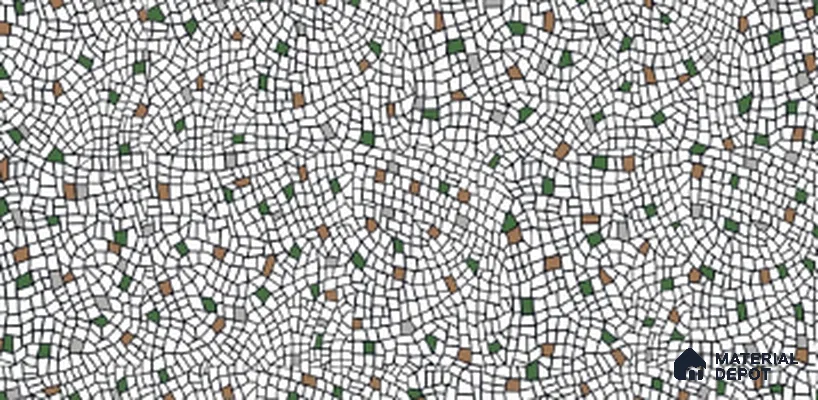 Patterned Look Wall Tile TL 10928 Ortiz Moz Decore 4 ft x 2 ft Glue Matte Finish Vitrified Tile - 9 mm  | Suitable For Living Room, Bedroom, Kitchen, Office & Dining