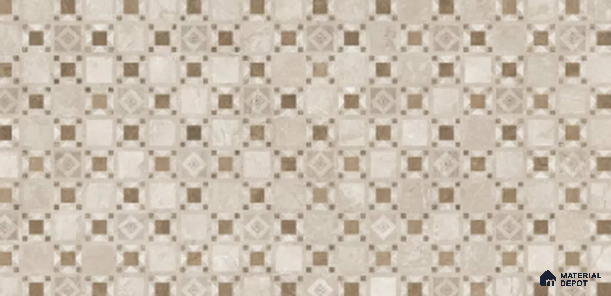 Patterned Look Wall Tile TL 10944 B Silver Stome Brown Decore 4 ft x 2 ft Matte Finish Vitrified Tile - 9 mm | Suitable For Living Room, Bedroom, Kitchen, Office & Dining