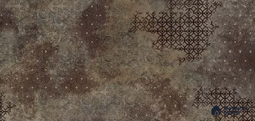 Floor & Wall Tile TL 09193 Ferri Rust 4 ft x 2 ft Metox Finish Vitrified Tile - 9 mm | 3 Random Design | Suitable For Living Room, Bedroom, Dining Area