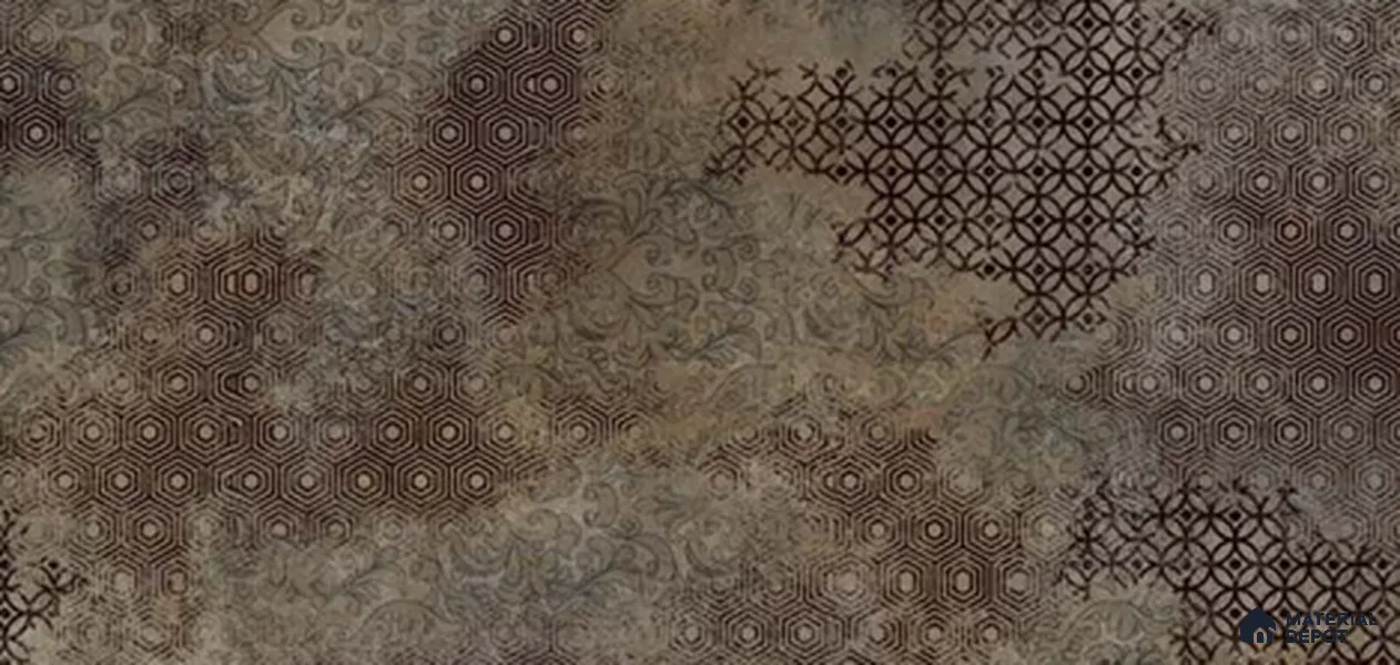 Floor & Wall Tile TL 09193 Ferri Rust 4 ft x 2 ft Metox Finish Vitrified Tile - 9 mm | 3 Random Design | Suitable For Living Room, Bedroom, Dining Area