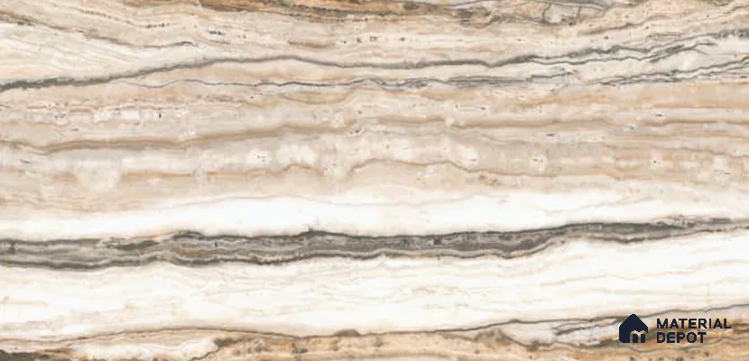 Marble Look Wall & Floor TL 10998 Travionyx Rust 4 ft x 2 ft Metox Pro Vitrified Tile - 9 mm | 8 Random Design | Suitable For Living Room, Bedroom, Kitchen, Office & Dining