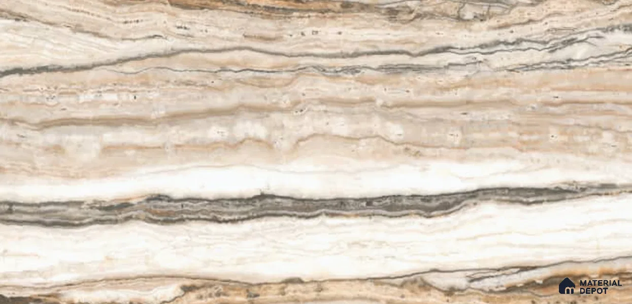 Marble Look Wall & Floor TL 10998 Travionyx Rust 4 ft x 2 ft Metox Pro Vitrified Tile - 9 mm | 8 Random Design | Suitable For Living Room, Bedroom, Kitchen, Office & Dining