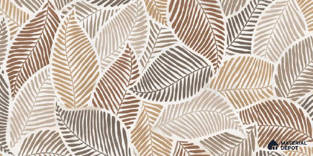 Floral Look Wall Tile TL 10939 Nestos Leaf Decore 4 ft x 2 ft Silk Matte Finish Vitrified Tile - 9 mm  | Suitable For Living Room, Bedroom, Kitchen, Office & Dining