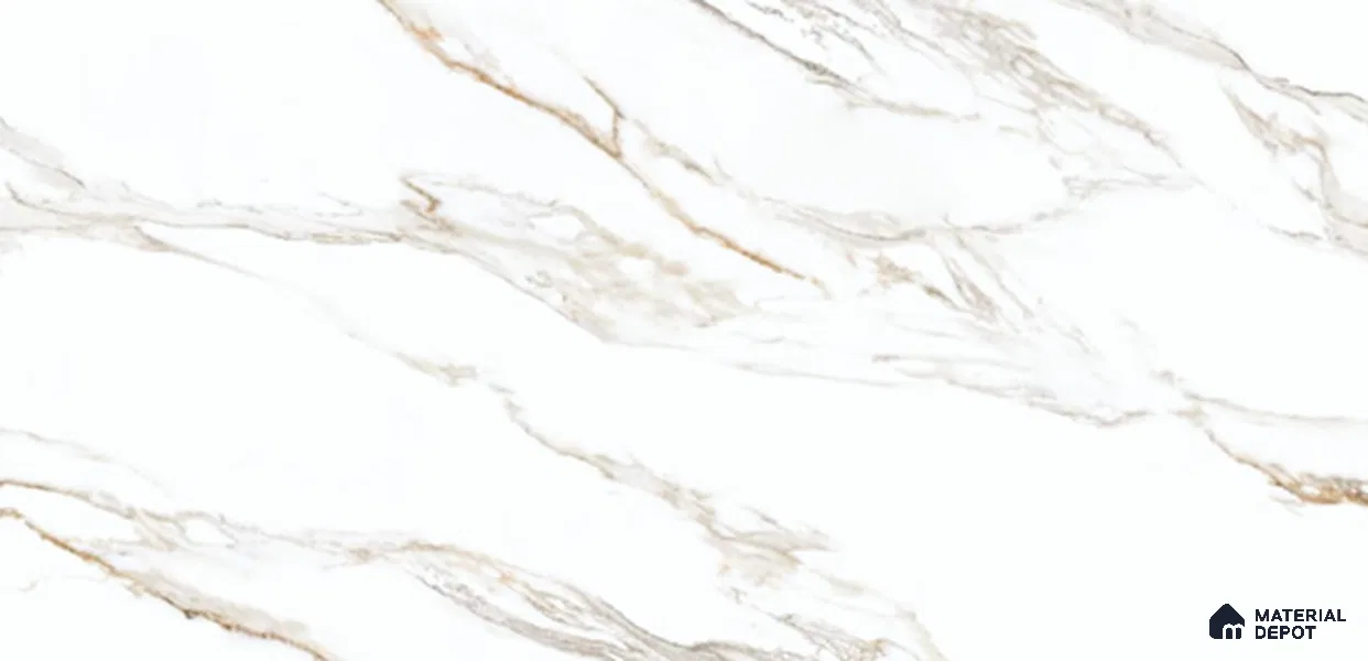 Marble Look Wall & Floor TL 11002 Opulent Statuario 4 ft x 2 ft Textura Vitrified Tile - 9 mm | 6 Random Design | Suitable For Living Room, Bedroom, Kitchen, Office & Dining