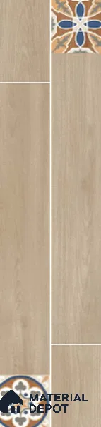 Wooden Look Floor Tile TL 10888 Parquet Natural Decore 4 ft x 8 inc Fusion Finish Vitrified Tile - 9 mm | 6 Random Design | Suitable For Living Room, Bedroom & Dining Area | 2-3 mm Spacer is Mandatory