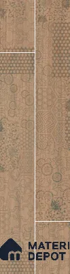 Wooden Look Floor Tile TL 10894 B Skewed Wood Natural Decor 4 ft x 8 inc Matte Finish Vitrified Tile - 9 mm | 4 Random Design | Suitable For Living Room, Bedroom & Dining Area | 2-3 mm Spacer is Mandatory