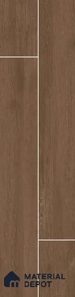 Wooden Look Floor Tile TL 10891 Sandle Wood Choco 4 ft x 8 inc Matte Finish Vitrified Tile - 9 mm | 8 Random Design | Suitable For Living Room, Bedroom & Dining Area | 2-3 mm Spacer is Mandatory