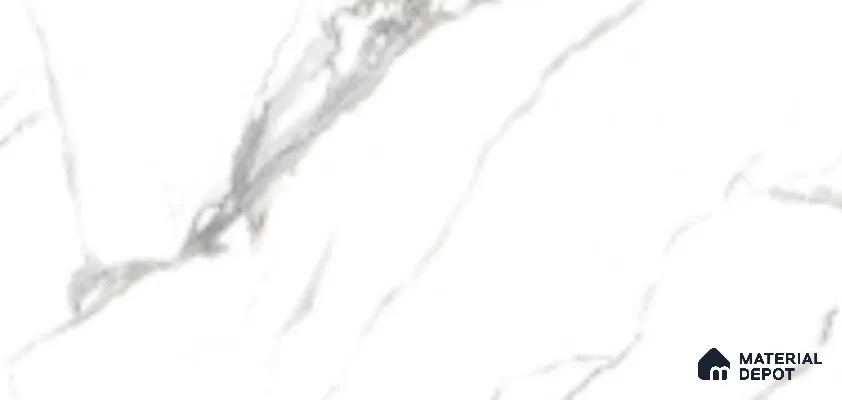 Marble Floor & Wall Tile TL 09753 Superimo Bianco Gluv 5 ft x 3 ft  Finish Vitrified Large Format Tile - 9 mm | 4 Random Design | Suitable For Living Room, Bedroom, Dining Area