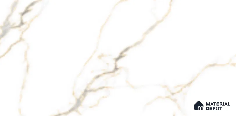 Marble Floor & Wall Tile TL 09768 Miti White 5 ft x 3 ft  Finish Vitrified Large Format Tile - 9 mm | 4 Random Design | Suitable For Living Room, Bedroom, Dining Area