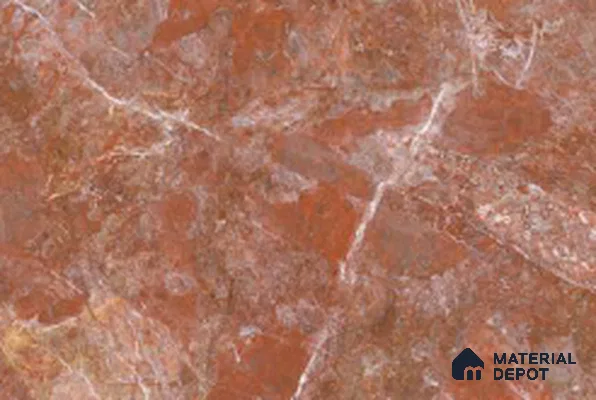 Marble Look Wall & Floor TL 10952 Rosso Levanto 6 ft x 4 ft Glamour Finish Large Formate Vitrified Tile - 9 mm | 3 Random Design | Suitable For Living Room, Bedroom, Kitchen, Office & Dining | Adhesive and Spacers Must be Used During Installation