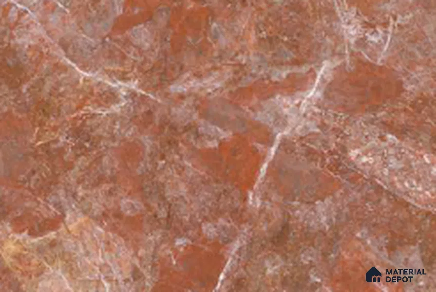 Marble Look Wall & Floor TL 10952 Rosso Levanto 6 ft x 4 ft Glamour Finish Large Formate Vitrified Tile - 9 mm | 3 Random Design | Suitable For Living Room, Bedroom, Kitchen, Office & Dining | Adhesive and Spacers Must be Used During Installation