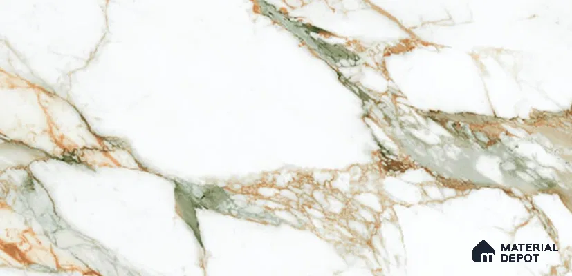 Marble Look Wall & Floor TL 10960 B Ortiz Green Lux 4 ft x 2 ft Satin Finish Vitrified Tile - 9 mm | 6 Random Design | Suitable For Living Room, Bedroom, Kitchen, Office & Dining