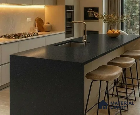 Terrazzo Look  Tile TL 11894 D Oro Nero Glossy 8 ft x 3.7 ft Glossy Fullbody Vitrified Tile - 15 mm |