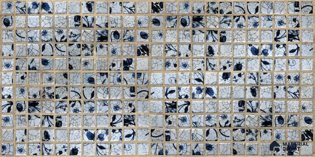 Mosaic Look Wall Tile TL 06628 Huapai Blue 4 ft x 2 ft Vitrified Matte Finish - 9 mm | (Random 1) | Suitable for Living Room, Bedroom, Bathroom, Kitchen, Office, Elevation & Dining